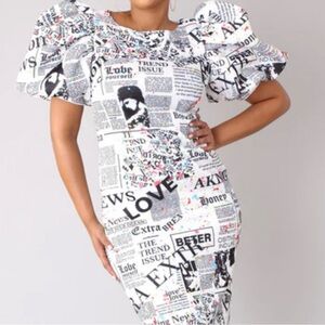 Newspaper Print Dress